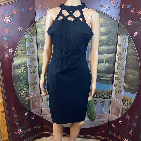 Gorgeous Black Bodycon Dress by Love Chelsea Size Large - Picture 1 of 6